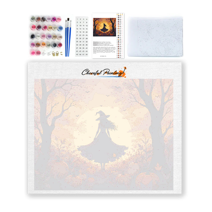 Witch Silhouette - Paint by Numbers