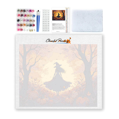 Witch Silhouette - Paint by Numbers