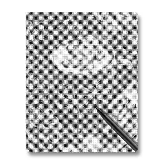 Gingerbread Man and Hot Tea - Dot Painting