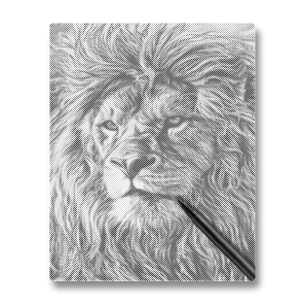 Giant African Lions - Dot Painting