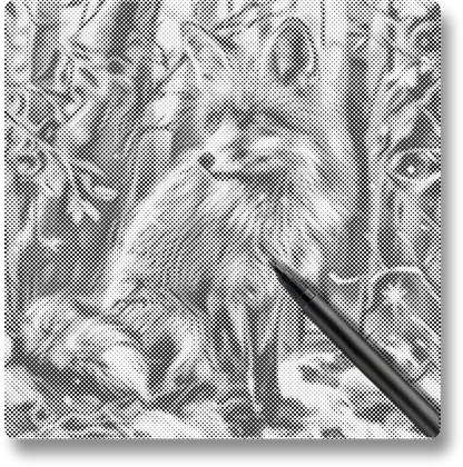 Fox In A Snowy Forest - Dot Painting