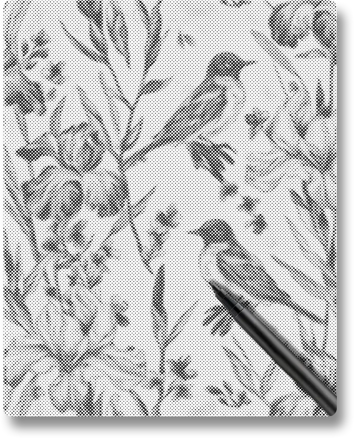 Bluebird and Iris - Dot Painting