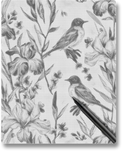 Bluebird and Iris - Dot Painting