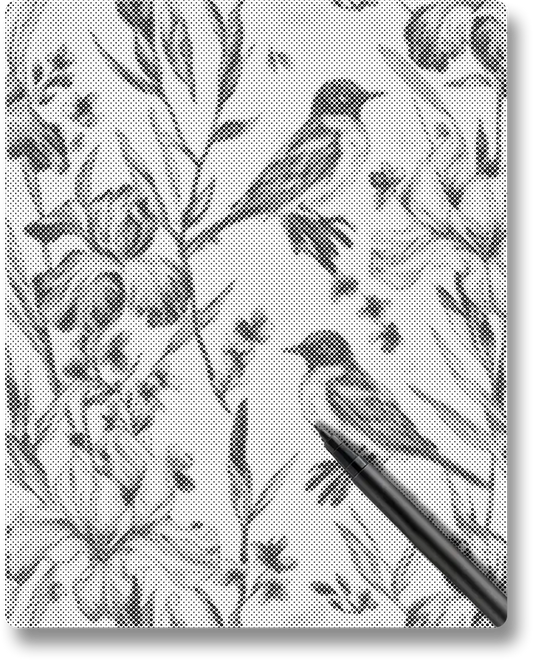 Bluebird and Iris - Dot Painting