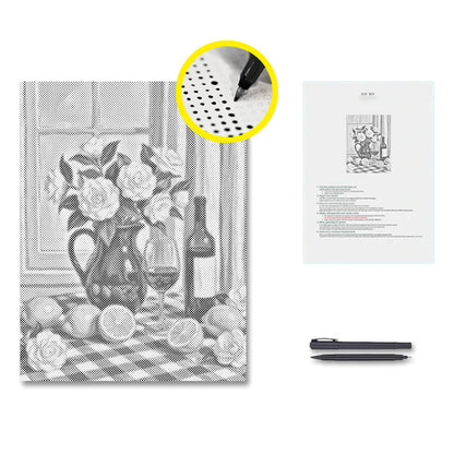 A Cozy Table - Dot Painting