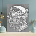 Flower-Filled Space Helmet - Dot Painting