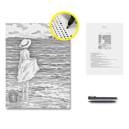 Girl on Beach - Dot Painting