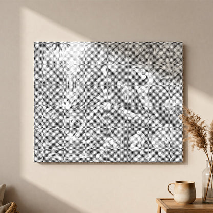Tropical Parrot Falls - Dot Painting
