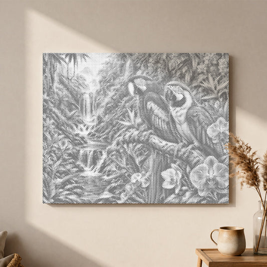 Tropical Parrot Falls - Dot Painting