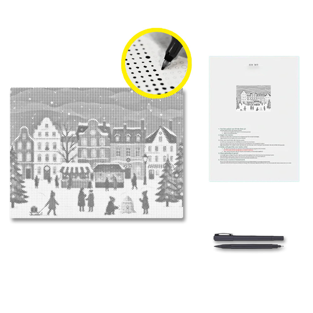 Christmas Market Village - Dot Painting