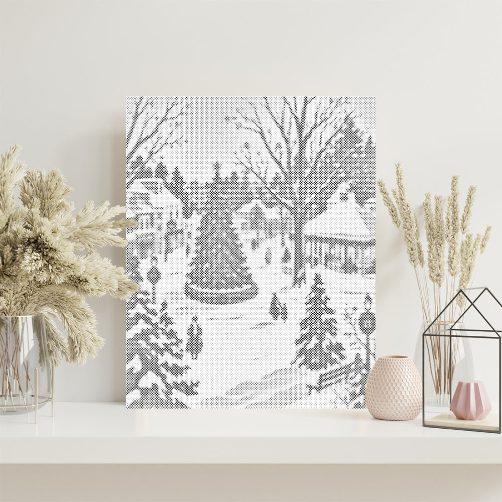 Snowfall in December - Dot Painting