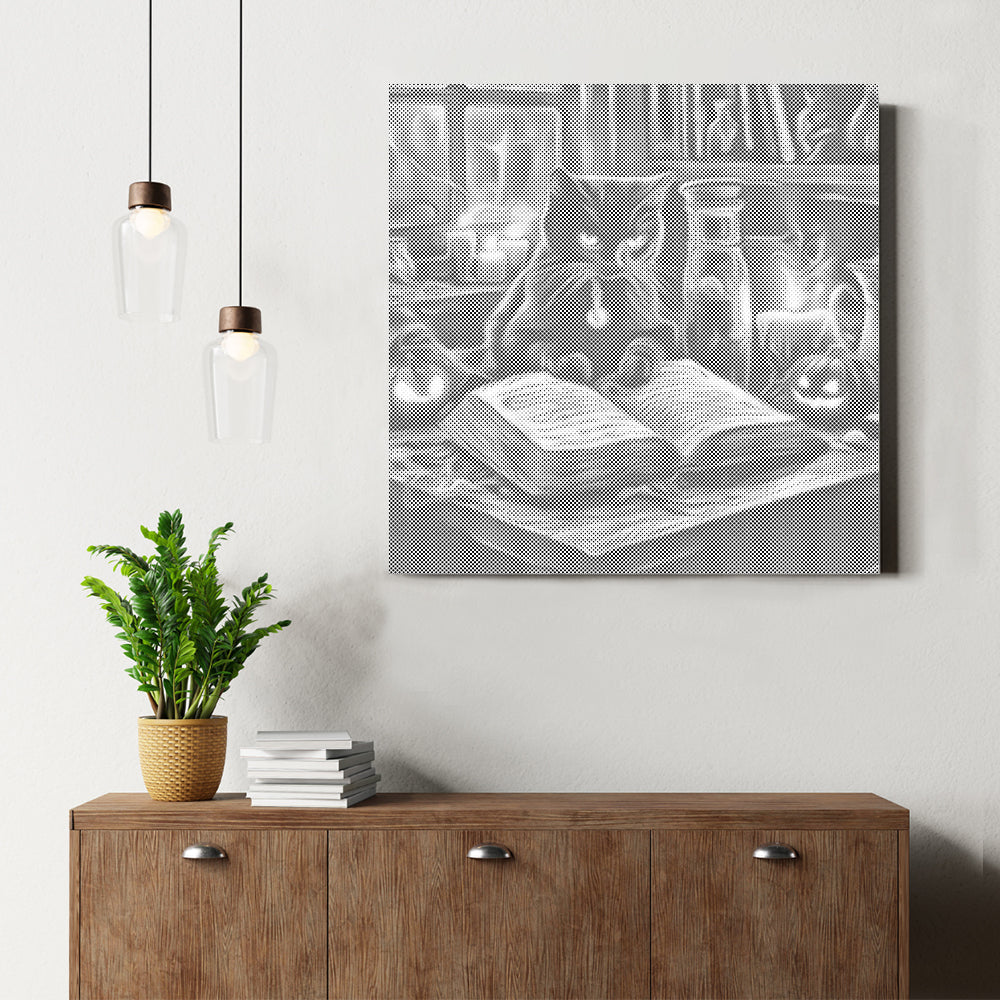Cat Sitting Beside - Dot Painting