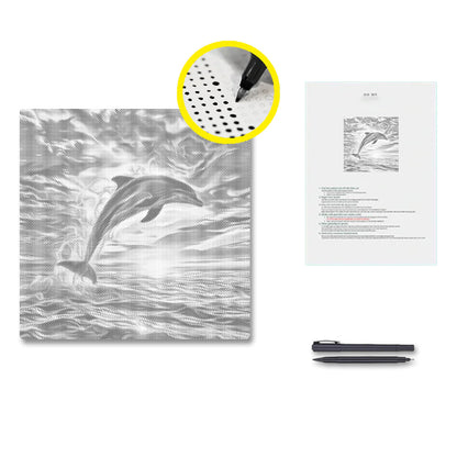 Dolphin Sunset - Dot Painting