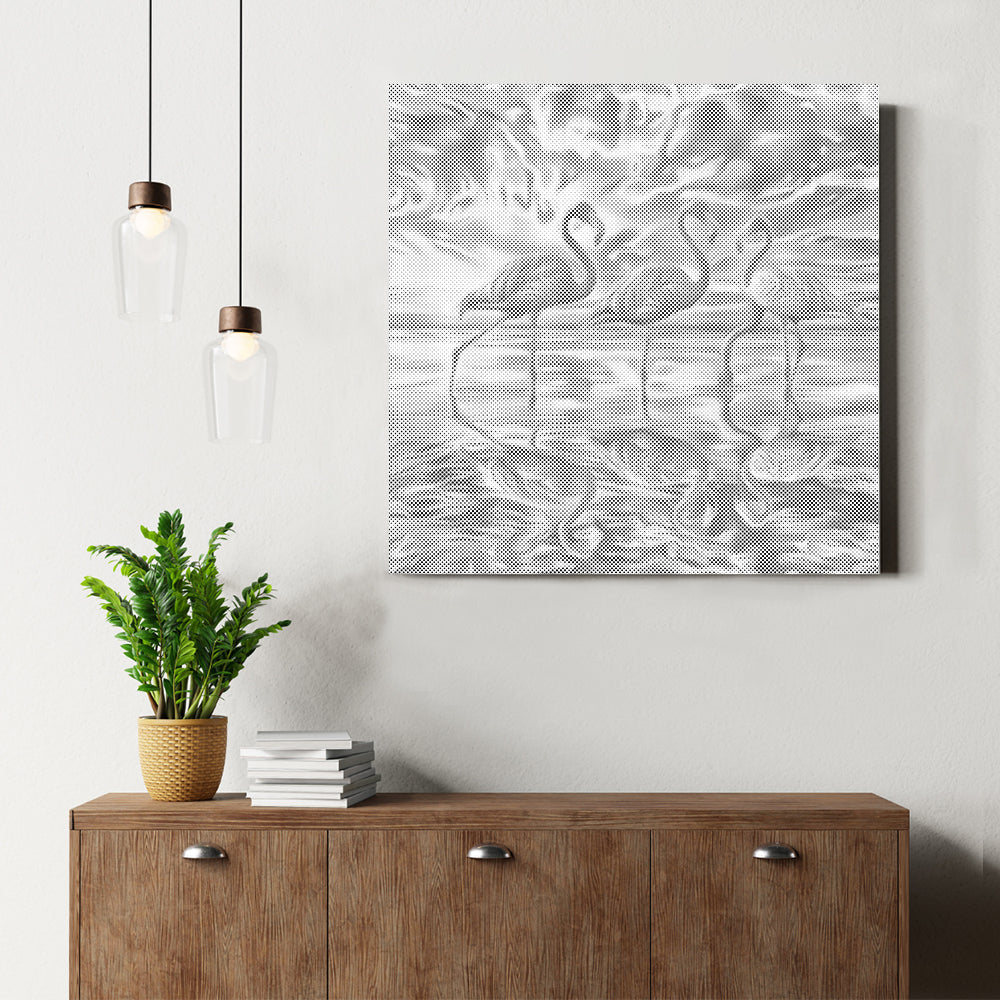 Flamingo Sunset - Dot Painting