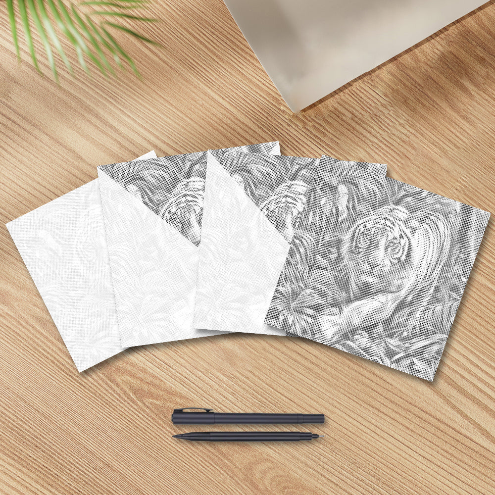 White Tiger In The Forest - Dot Painting