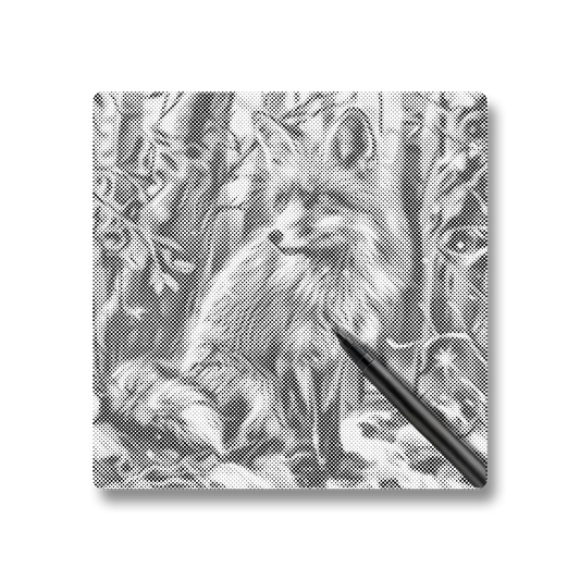 Fox In A Snowy Forest - Dot Painting