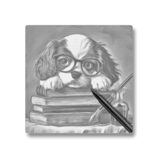 Bookish Puppy Charm - Dot Painting