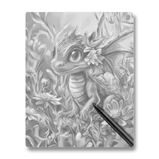 Colorful Dragon Amidst Blossoms - Dot Painting