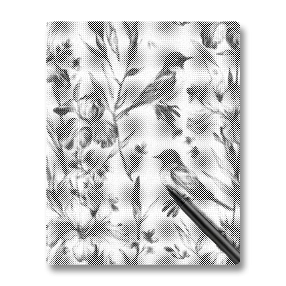 Bluebird and Iris - Dot Painting
