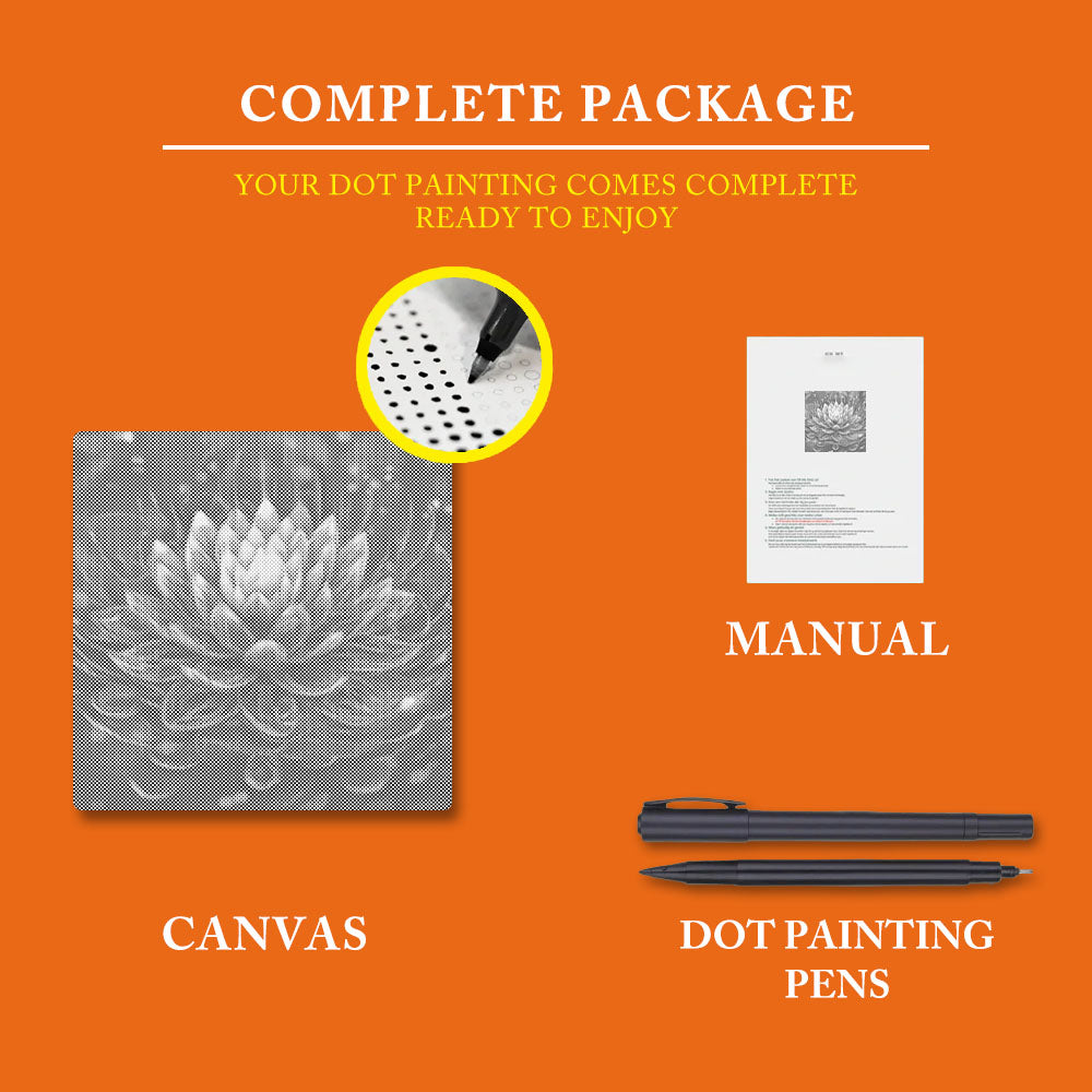 Mystical Lotus Flower - Dot Painting