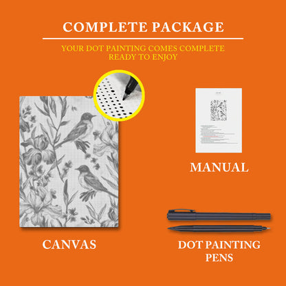 Bluebird and Iris - Dot Painting