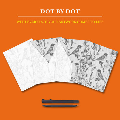 Bluebird and Iris - Dot Painting