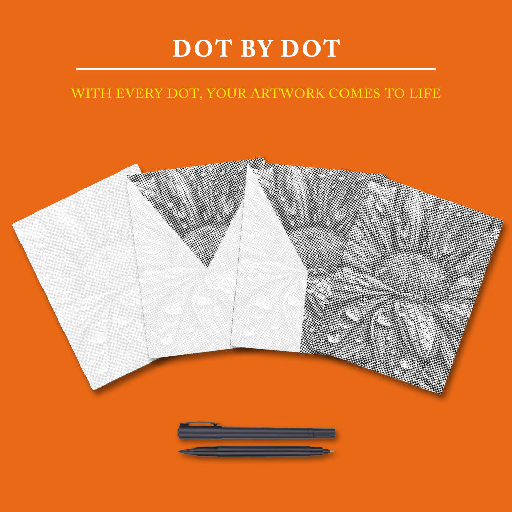 Flower with Raindrops - Dot Painting