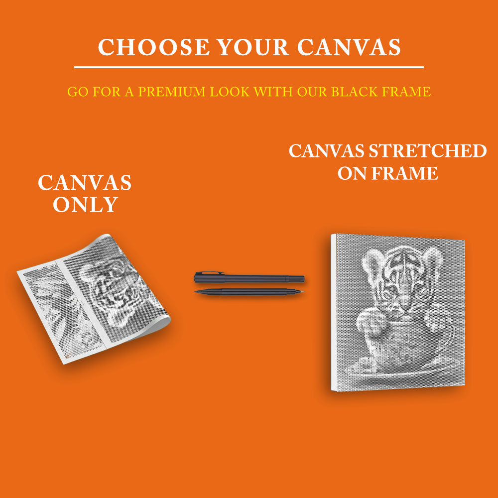 Adorable Tiger Cub - Dot Painting