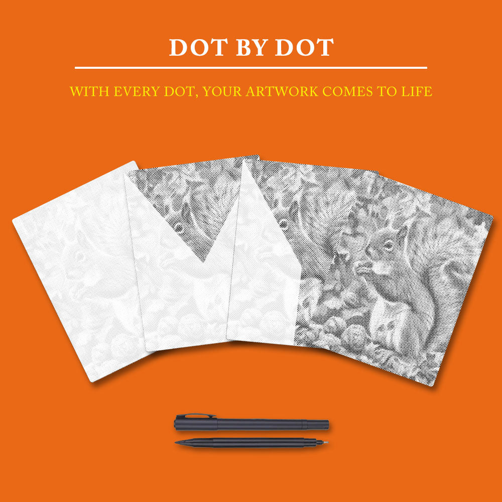 Squirrel In Autumn Leaves - Dot Painting