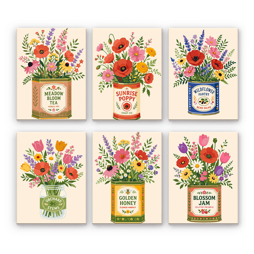 Wildflowers in Vintage Cans