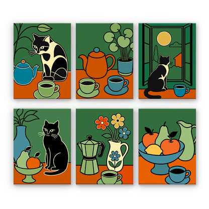 Cats and Coffee Still Life