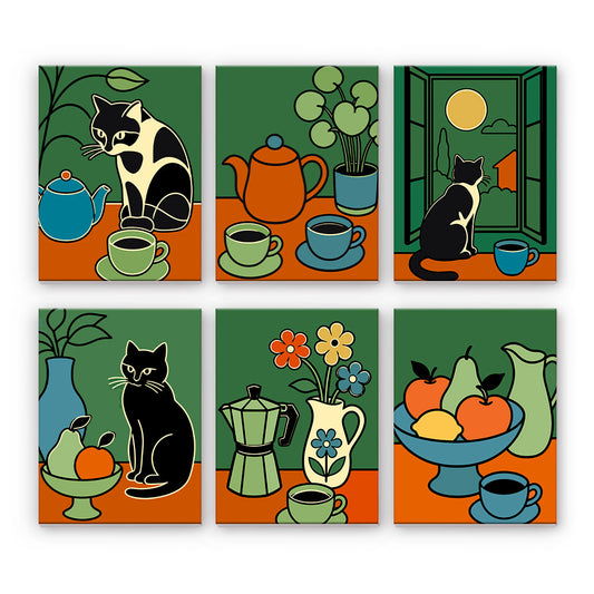 Cats and Coffee Still Life