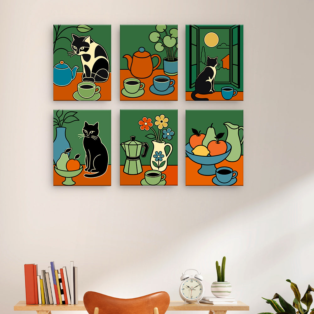 Cats and Coffee Still Life