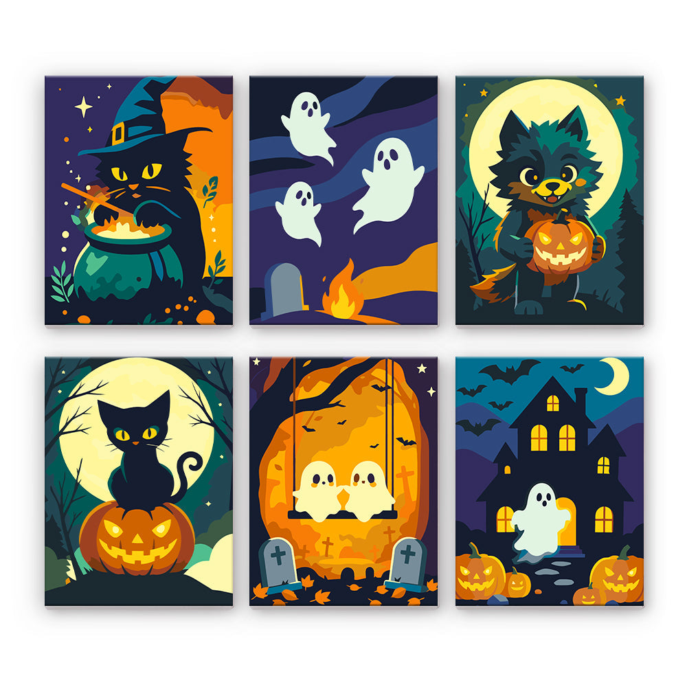 Halloween Cats and Ghosts