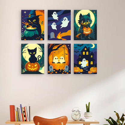 Halloween Cats and Ghosts