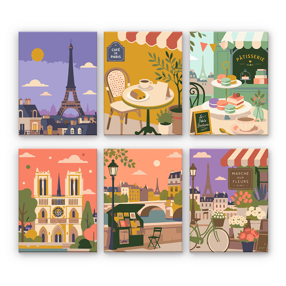 Paris Cafe and Landmark Scenes