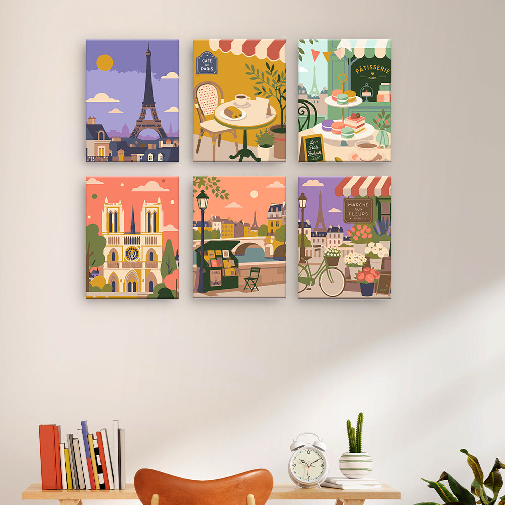 Paris Cafe and Landmark Scenes