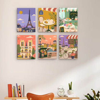 Paris Cafe and Landmark Scenes