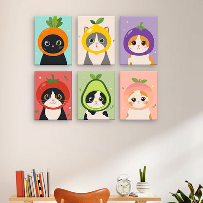 Cats in Fruit Costumes