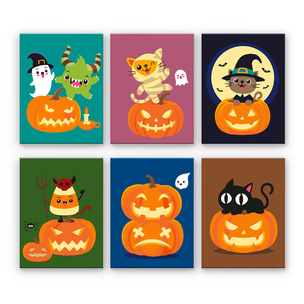 Halloween Cats and Pumpkins