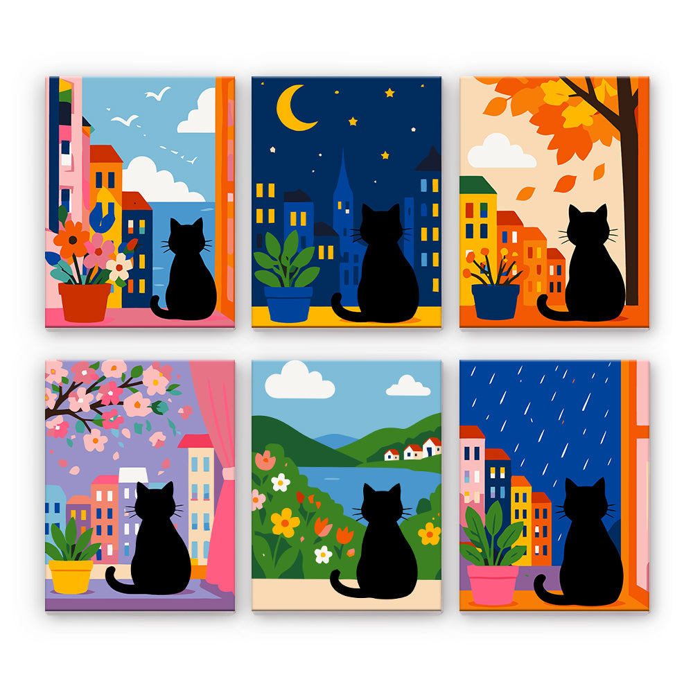 Cats Through City Seasons