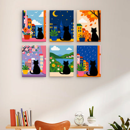 Cats Through City Seasons