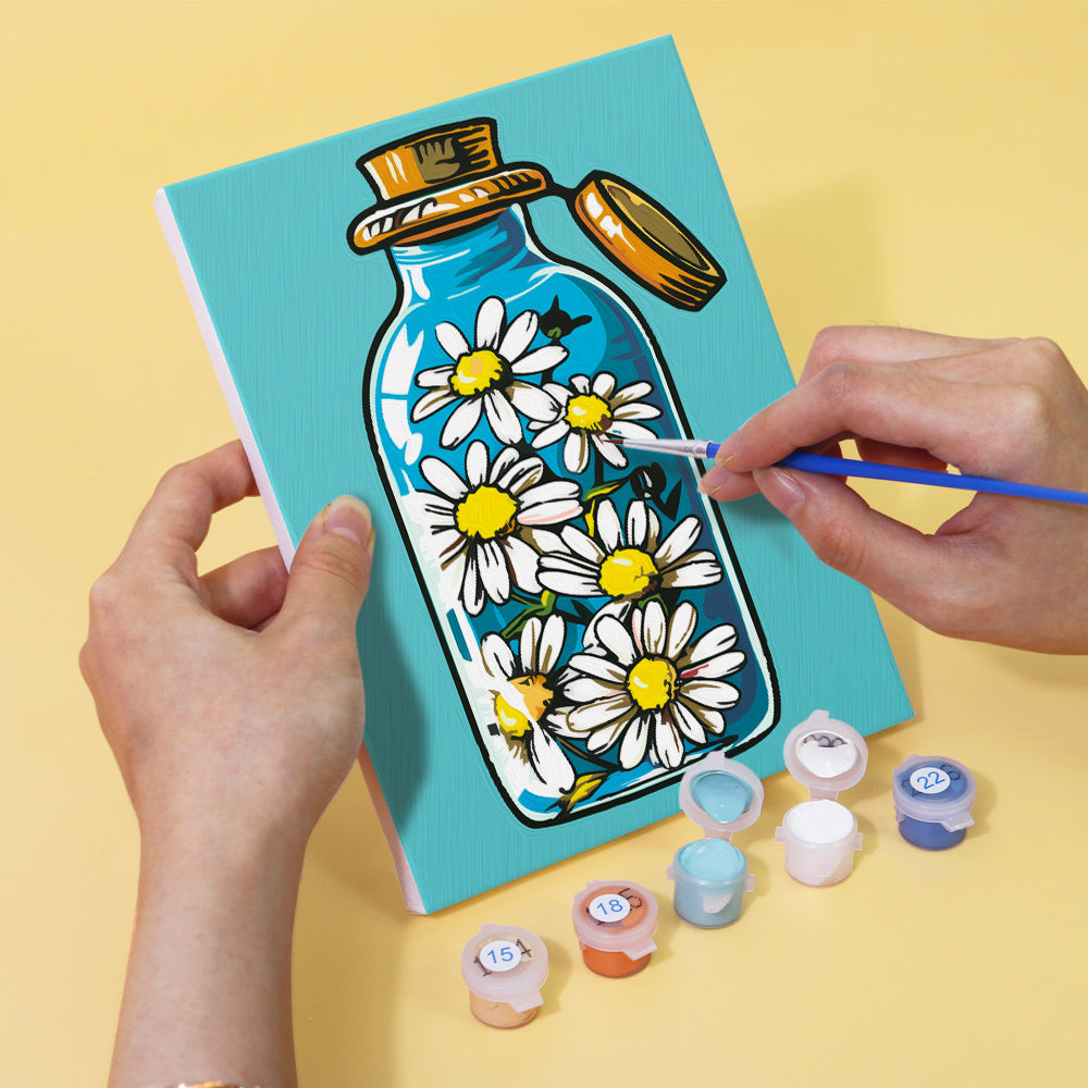 Bottle and flowers - Paint by Numbers