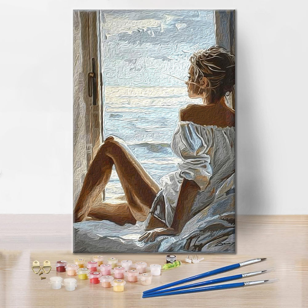 Contemplation en bord de mer - Peinture par numéros