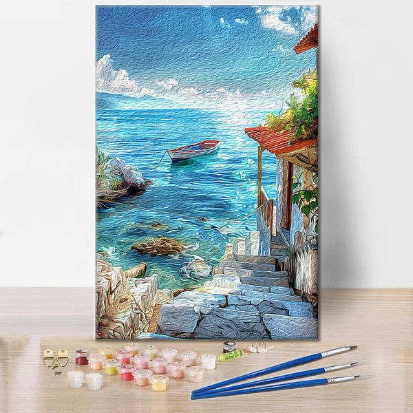 Cabane en bord de mer - Peinture par numéros