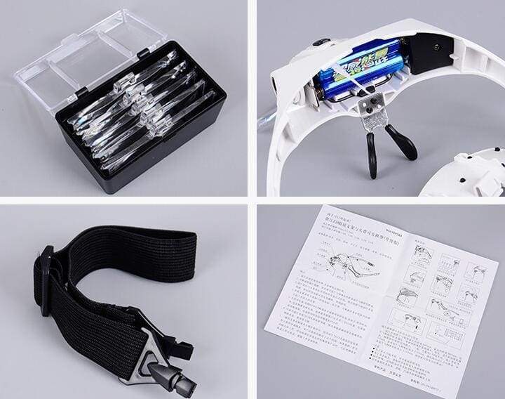 Magnifying Glasses LED Lighted Headband Magnifier Lamp